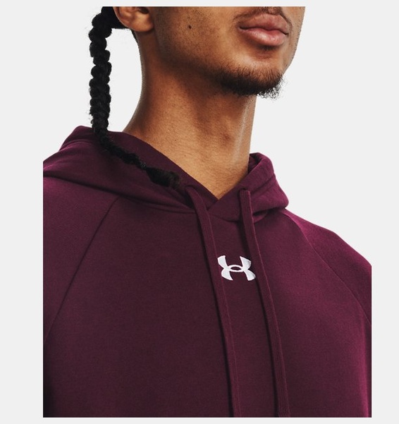 Bordo Erkek UA Rival Fleece Kapüşonlu Üst