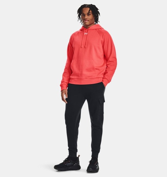 Kırmızı Erkek UA Rival Fleece Kapüşonlu Üst