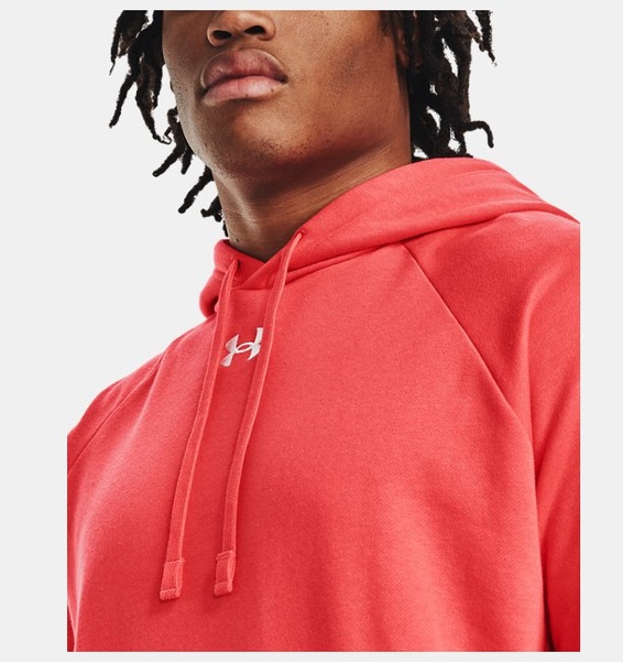 Kırmızı Erkek UA Rival Fleece Kapüşonlu Üst