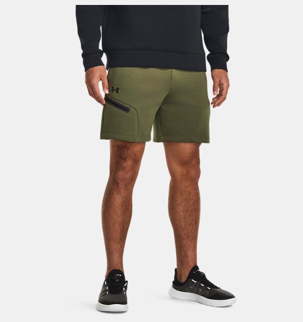 Erkek UA Unstoppable Fleece Şort Haki