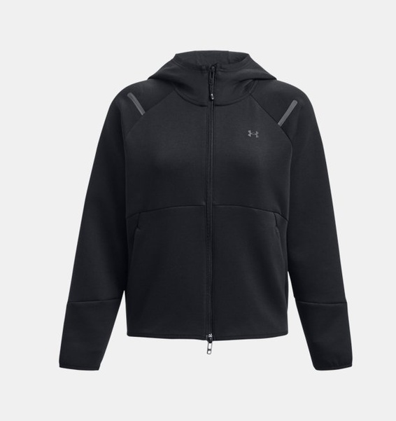 Siyah Kadın UA Unstoppable Fleece Tam Fermuarlı Sweatshirt