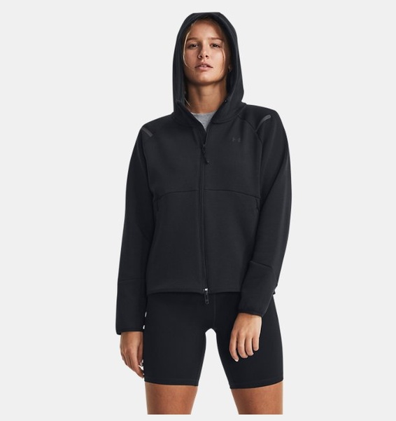 Siyah Kadın UA Unstoppable Fleece Tam Fermuarlı Sweatshirt