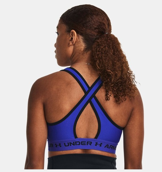 Mavi Kadın UA Crossback Mid Spor Sütyeni