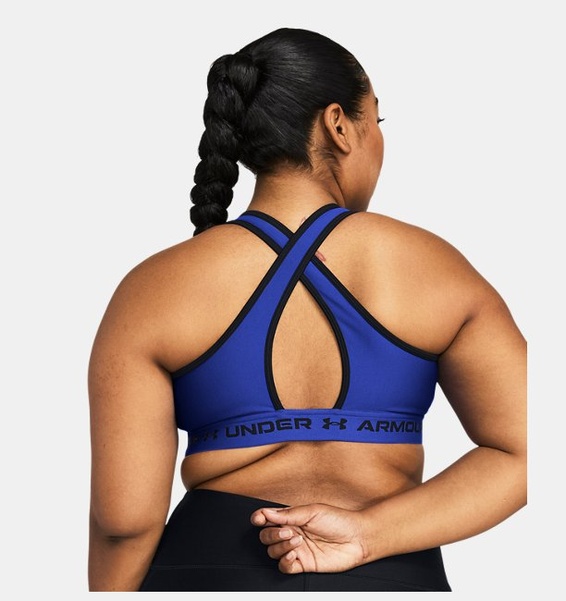 Mavi Kadın UA Crossback Mid Spor Sütyeni
