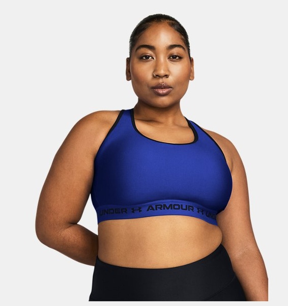 Mavi Kadın UA Crossback Mid Spor Sütyeni
