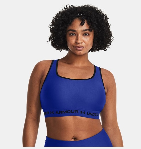 Mavi Kadın UA Crossback Mid Spor Sütyeni