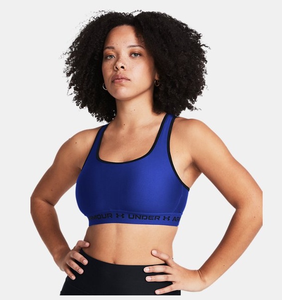 Mavi Kadın UA Crossback Mid Spor Sütyeni