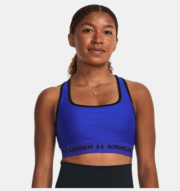 Kadın UA Crossback Mid Spor Sütyeni Mavi