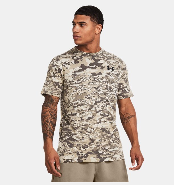 Erkek UA ABC Camo Kısa Kollu T-shirt Kahverengi