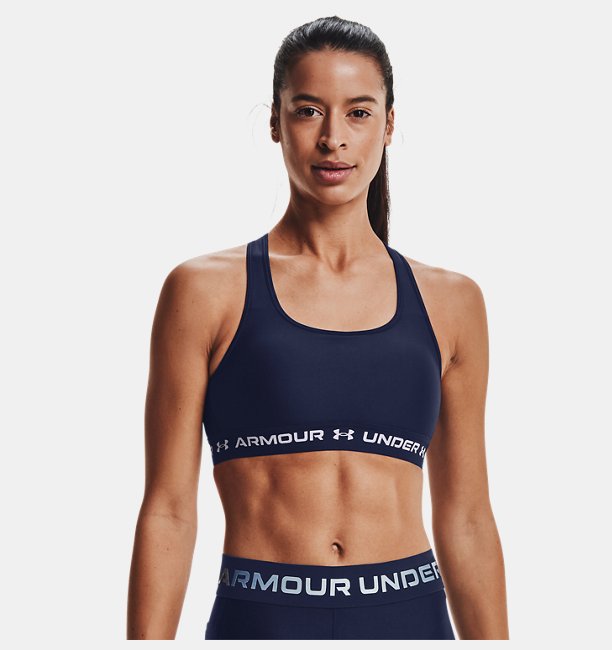 Kadın UA Crossback Mid Spor Sütyeni Lacivert