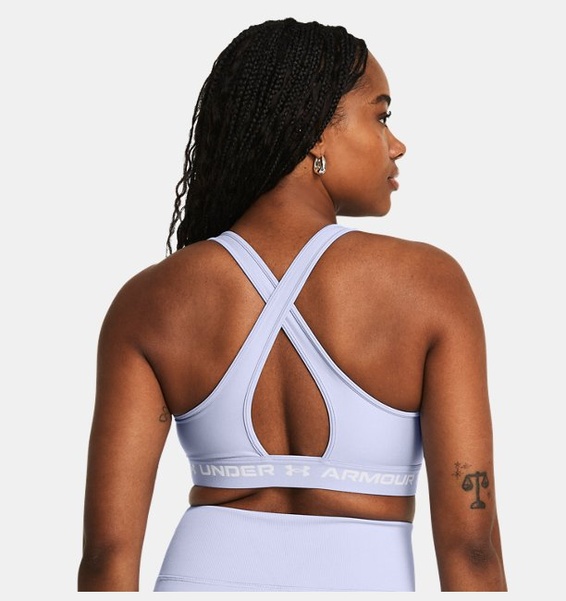 Lila Kadın UA Crossback Mid Spor Sütyeni