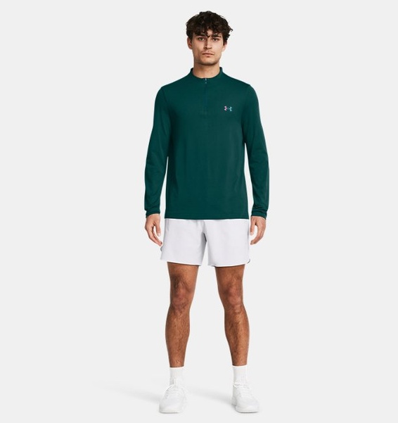 Petrol Yeşili Erkek UA Vanish Elite Dikişsiz 1/4 Fermuarlı Uzun Kollu T-shirt