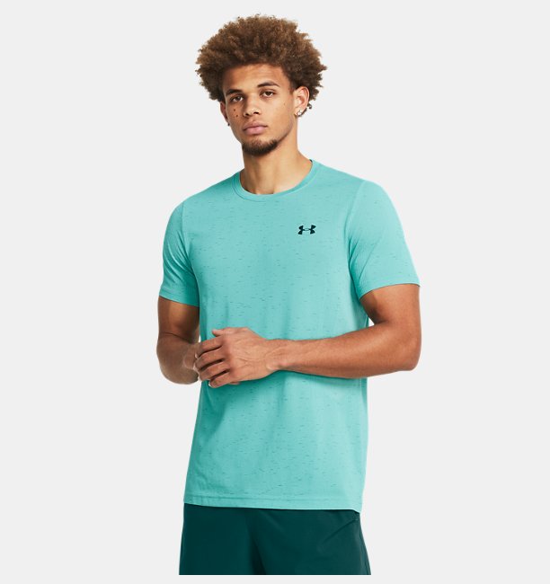 Erkek UA Vanish Dikişsiz Kısa Kollu T-shirt Turkuaz