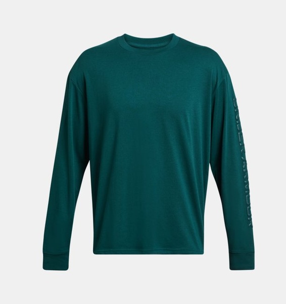 Petrol Yeşili Erkek UA Heavyweight Tonal Wordmark Uzun Kollu