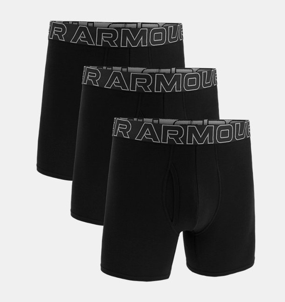 Siyah Erkek UA Performance Cotton 6" Boxerjock - 3'lü Paket