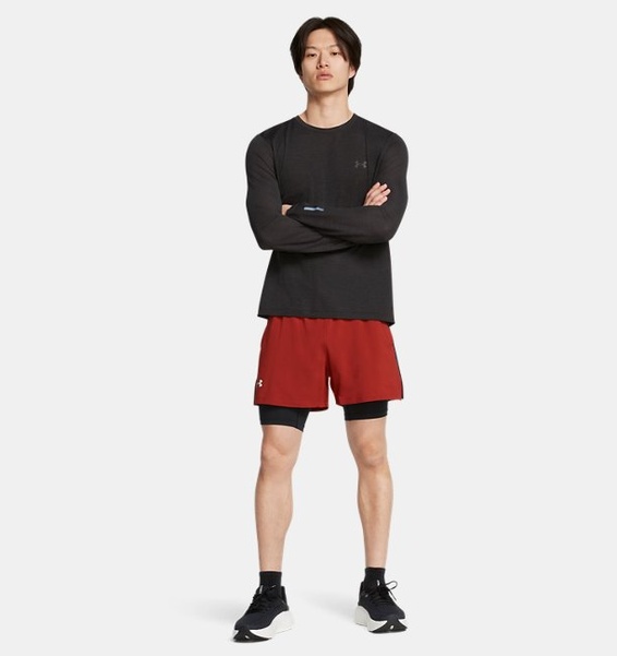 Turuncu Erkek UA Launch 5inch 2-in-1 Şort