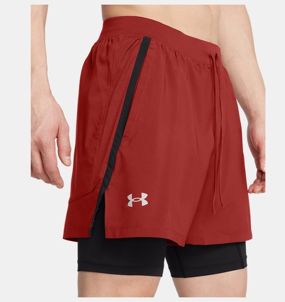 Turuncu Erkek UA Launch 5inch 2-in-1 Şort