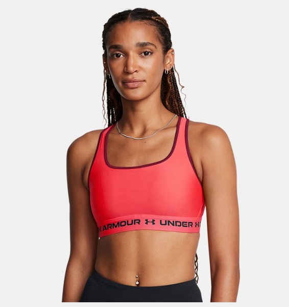 Kırmızı Kadın UA Crossback Mid Spor Sütyeni