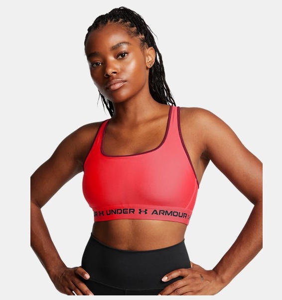 Kırmızı Kadın UA Crossback Mid Spor Sütyeni