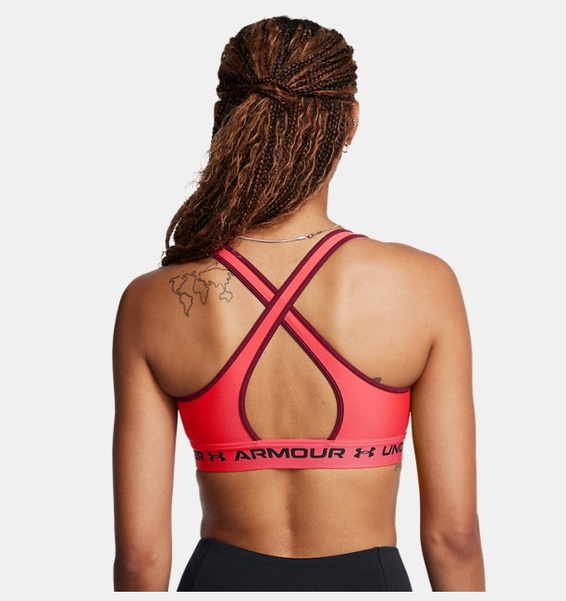 Kırmızı Kadın UA Crossback Mid Spor Sütyeni