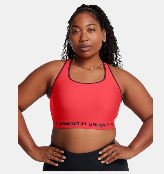 Kırmızı Kadın UA Crossback Mid Spor Sütyeni