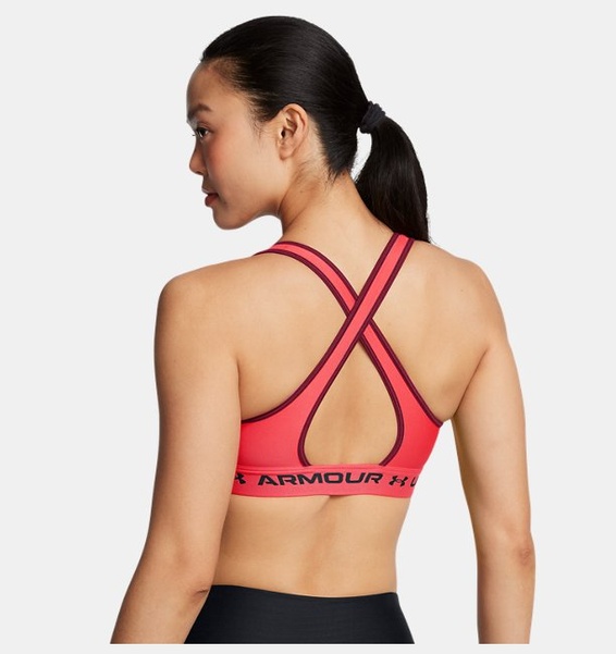 Kırmızı Kadın UA Crossback Mid Spor Sütyeni