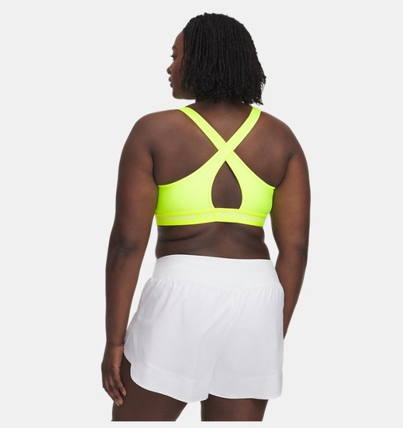 Sarı Kadın UA Crossback Mid Spor Sütyeni