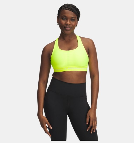 Sarı Kadın UA Crossback Mid Spor Sütyeni