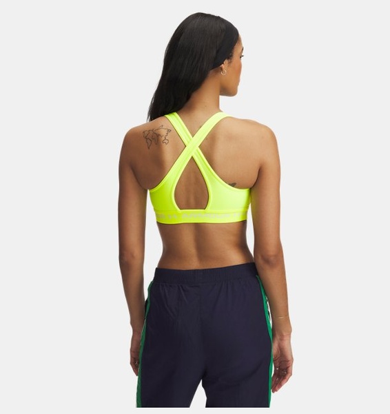 Sarı Kadın UA Crossback Mid Spor Sütyeni