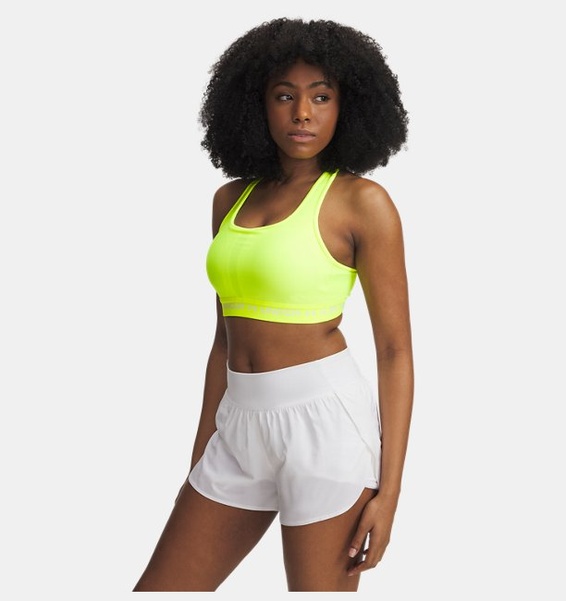 Sarı Kadın UA Crossback Mid Spor Sütyeni