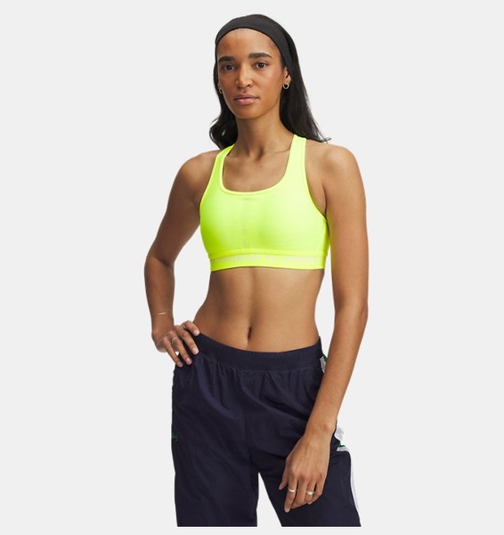 Sarı Kadın UA Crossback Mid Spor Sütyeni
