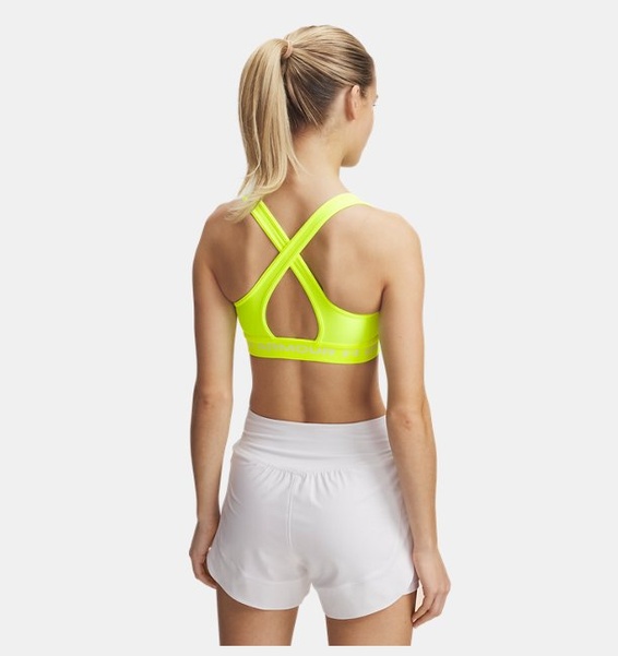 Sarı Kadın UA Crossback Mid Spor Sütyeni