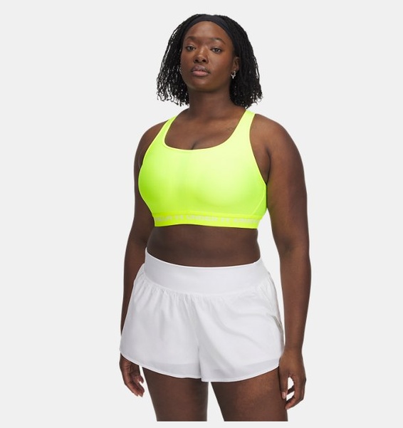 Sarı Kadın UA Crossback Mid Spor Sütyeni