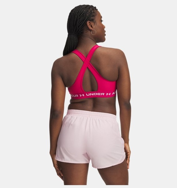 Pembe Kadın UA Crossback Mid Spor Sütyeni
