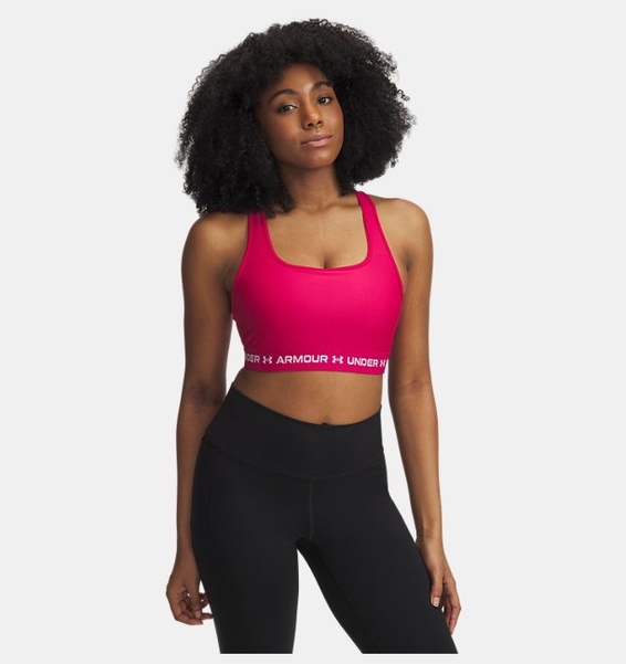 Pembe Kadın UA Crossback Mid Spor Sütyeni