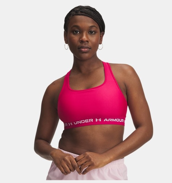 Pembe Kadın UA Crossback Mid Spor Sütyeni