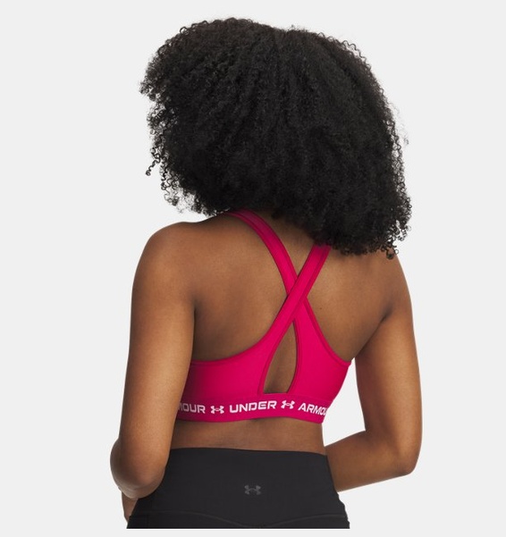 Pembe Kadın UA Crossback Mid Spor Sütyeni