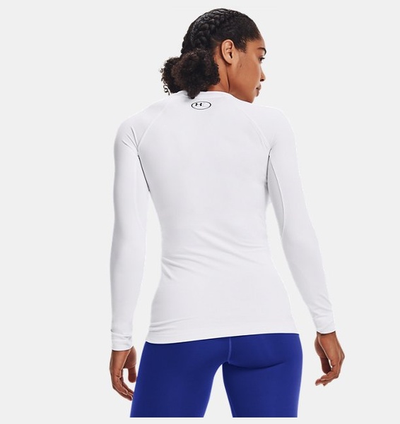 Beyaz Kadın UA CG Authentics Bisiklet Yaka Uzun Kollu T-shirt