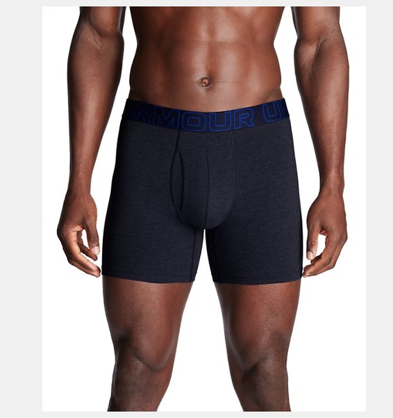 Siyah Erkek UA Performance Cotton 6" Boxerjock - 3'lü Paket