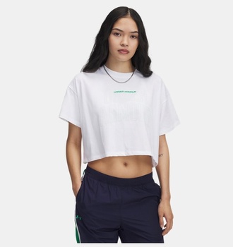 Kadın UA Varsity Mix Heavyweight Kısa Kollu Crop T-shirt
