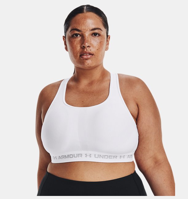 Kadın UA Crossback Mid Spor Sütyeni Beyaz