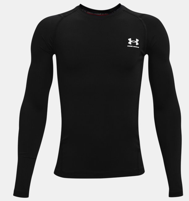Erkek Çocuk HeatGear® Armour Uzun Kollu Siyah
