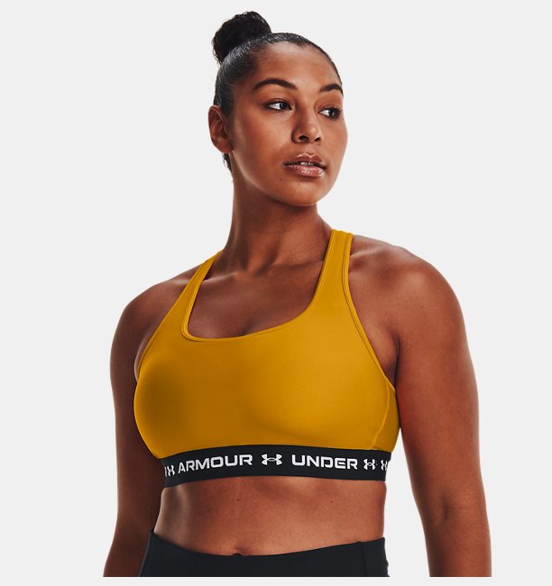 Kadın UA Crossback Mid Spor Sütyeni Hardal