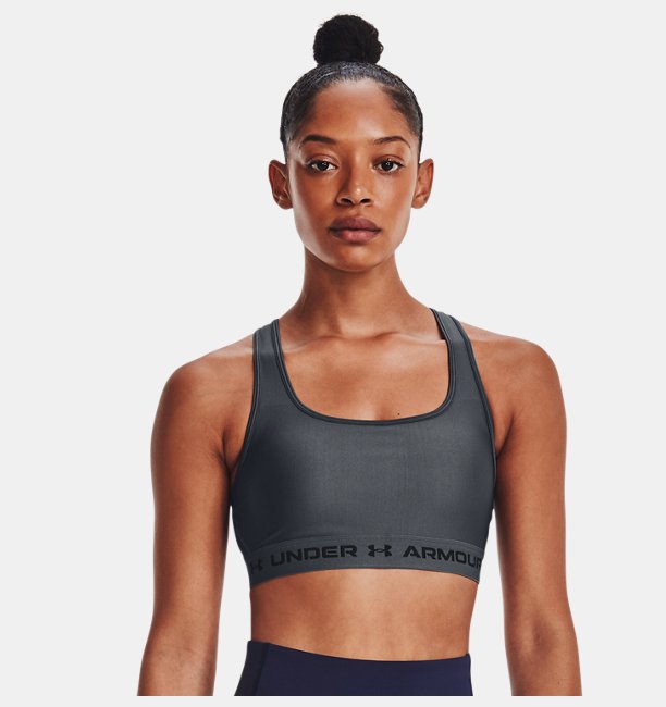 Kadın UA Crossback Mid Spor Sütyeni Gri