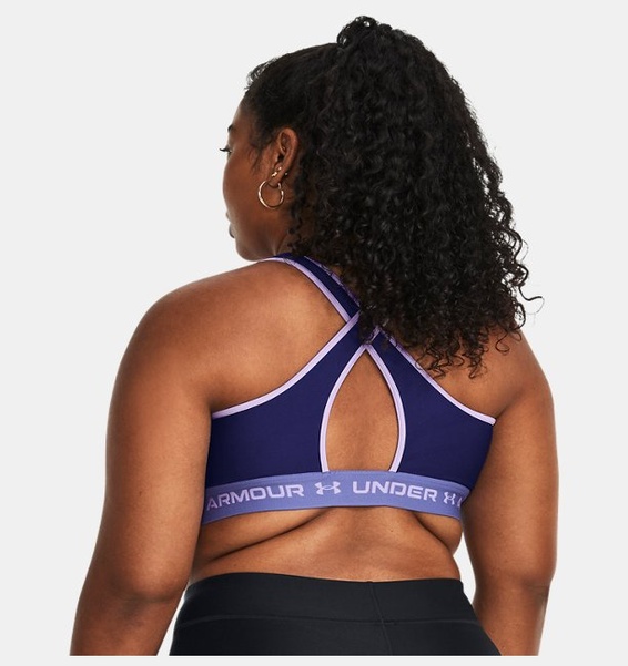 Mavi Kadın UA Crossback Mid Spor Sütyeni