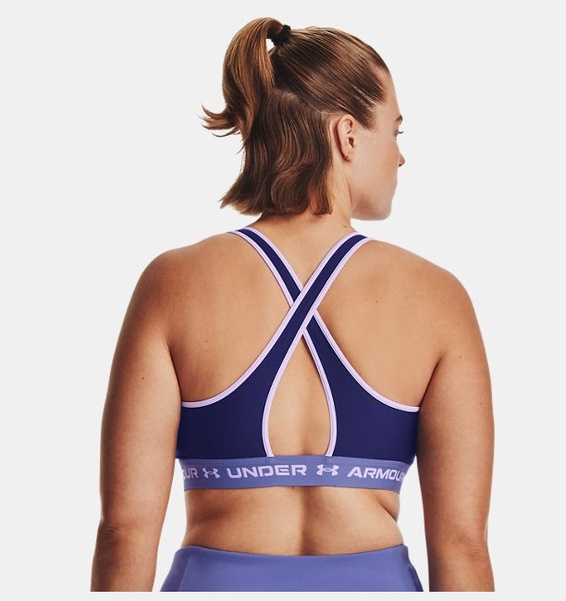 Mavi Kadın UA Crossback Mid Spor Sütyeni