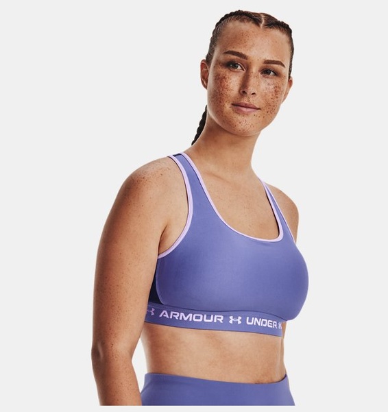 Mavi Kadın UA Crossback Mid Spor Sütyeni