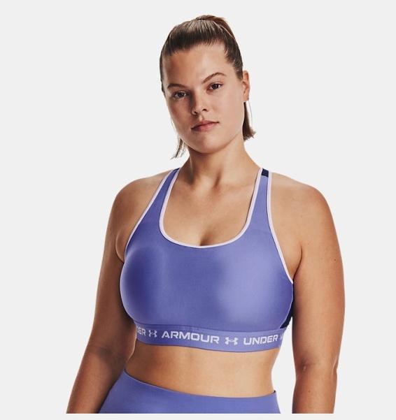 Mavi Kadın UA Crossback Mid Spor Sütyeni