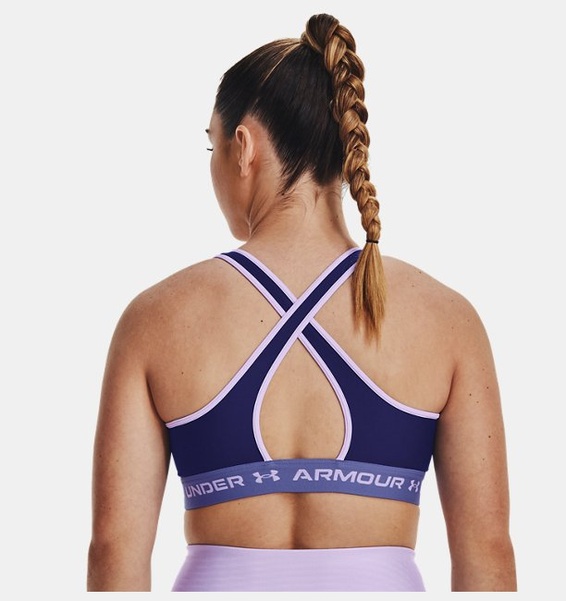 Mavi Kadın UA Crossback Mid Spor Sütyeni