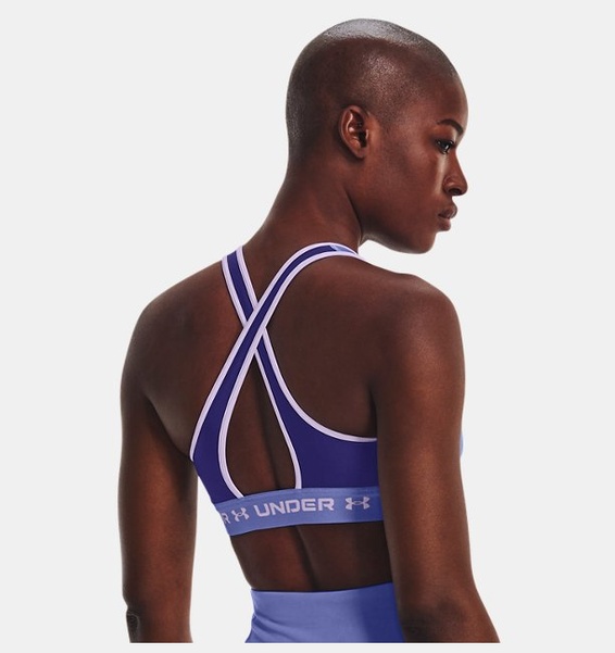 Mavi Kadın UA Crossback Mid Spor Sütyeni